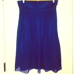 Blue strapless mini dress (size 6)